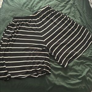 Black and White Striped Athletic Shorts for Versatile Wear